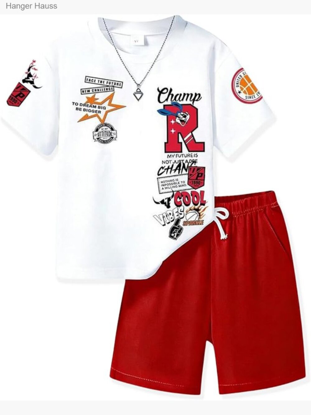 Boys Summer Short Sleeve Top and Shorts 2-Piece Outfit Set Sizes 7-14
